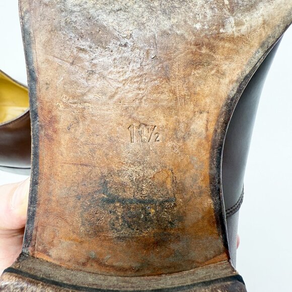 Meermin Brown Leather Oxford Cap Toe Dress Shoes Men's Size 11.5 Made in Spain - Picture 9 of 10